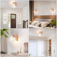 ZMH Ceiling Spotlight 1/2/3/4 Flame Ceiling Light Vintage - LED Ceiling Lamp Wooden Ceiling Spot Swiveling E14 Spotlight Wall Spotlight For Bedroom Hallway Kitchen Living Room MAX.40W Spot Without Bulb