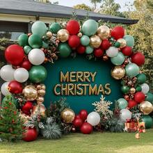 137 个红色、绿色、金属金色、白色乳胶气球，室内/室外全新圣诞装饰，适用于生日派对、婚礼、毕业典礼、新娘送礼会、周年纪念、派对、婴儿送礼会、家居装饰、照片背景、新年、情人节 - 多色 - 查看 13