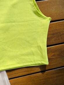 Women Tank Tops & Camis - 青檸色 - 查看 3