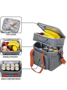 1pc S/M Double Layer Lunch Bag For Women Insulated Lunch Box For Men For Adult Reusable Lunch Tote Bag For Work, Picnic, School Or Travel Woman Lunch Box Bag Ladies School Supplies Stuff Accessories Bag For School School Accessories School Stuff