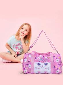 BLING BABIES حقيبة بنات راقصات الباليه بتصميم القطط، حقيبة رياضية وحقيبة جيم للأطفال، حقيبة سفر ورقص باللون الوردي مع مساحات لحفظ الأحذية. حقائب الأطفال، أمتعة الأطفال، حقيبة المدرسة، حقيبة مدرسة الأطفال، حقيبة مدرسية، حقيبة حضانة الأطفال، مثالية للبنات، بنات المدرسة، البنات المراهقات الحقائب الوردية لعيد الميلاد، حقيبة الرقص للبنات، حقيبة راقصات الباليه