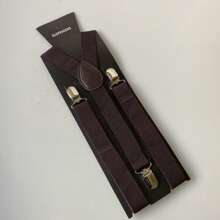 1pc Classic Solid Color 2.5cm Wide Y-Back Suspender Strap With Anti-Slip Adjustable Elastic Band & 3 Clips, For Men & Women's Wedding, Festivals, Cosplay, Street Dancing, Stage Performance, Parties, Halloween, Christmas, Magic Show, Graduation