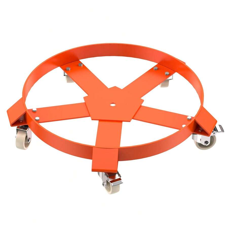 Ataucjin 55 加仑重型圆桶手推车，1250 磅容量圆桶手推车，带钢架 5 个旋转脚轮，适用于仓库圆桶搬运户外装饰