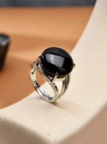 1pc Natural Crystal & Stone Open Ring, Suitable For Daily Wear By Men And Women - Multicolor - View 8