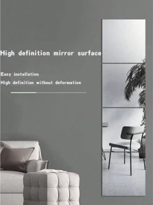 8pcs Unbreakable Acrylic Full Length Wall Mirrors, Shatter-Proof, Suitable For Bedroom, Home Gym, Bathroom (Comes With Double-Sided Tape) Best Gifts Birthday Graduation Home Decor Back To School Room Decor School Supplies
