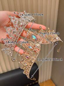 2pcs Mixed Color Premium Party Runway Crown, Suitable As Gift For Wedding, Birthday Party Attendees - Performance Festival Crown Headpiece. The Lightweight, Caring Material Crown, Headpiece, Costume Crown Is An Ideal Choice For Princess Rapunzel's Birthday Celebration, Ball, And Party Headwear. The Crown, Headpiece Exudes Nobility And Romance In The Wedding Ceremony Scene, Princess Dress Styling, Girl's Birthday Crown, Bridal Headpiece, Cake Bouquet Decor, Holiday Performance Makeup Headpiece - Multicolor - View 3