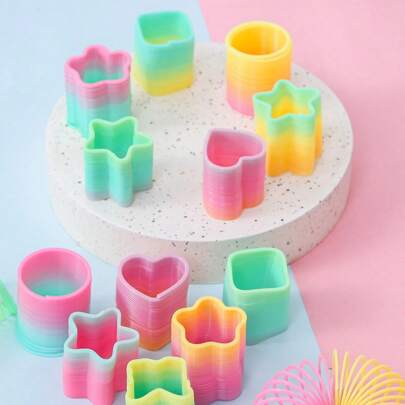 1/12/48pcs Plastic Rainbow Spring Mixed Pack,Colorful Spring Roll For Party Gifts,Christmas,New Year,Birthday Gifts And Sock Fillers,Spring Party Gifts,Birthday Party Gift Bags,Classroom Prizes,Unpacking Toys,Small Loose Toy Gifts,Easter Gift Gifts,A Dozen Colorful Star And Round Mini Gifts (Color And Shape Random),Easter Gifts,Party Bag Toys,Easter Games,Toys For Goodie Bags,Plastic,Easter Bag Fillers,Toys For Goodie Bags,Easter Game,Birthday Gifts