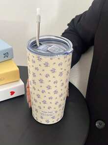 1 chiếc cốc cách nhiệt chân không hai lớp bằng thép không gỉ họa tiết hoa màu tím dung tích 20oz/600ml, cốc cà phê, cốc nước, cốc du lịch, cốc cà phê cắm trại, quà tặng lễ hội và sinh nhật cực kỳ hấp dẫn, làm bằng thép không gỉ 304 (không có ống hút) - Nhiều màu - Xem 7