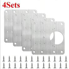 Juego de 4/6/8 bisagras de acero inoxidable (con tornillos) - Kit de reparación de bisagras de gabinete, bisagras de soporte plano, bisagras de puerta, instalación fácil con soporte plano y tornillos para reparación de puertas de gabinete - Como se muestra en la imagen - Ver 9