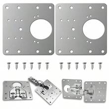 Juego de 4/6/8 bisagras de acero inoxidable (con tornillos) - Kit de reparación de bisagras de gabinete, bisagras de soporte plano, bisagras de puerta, instalación fácil con soporte plano y tornillos para reparación de puertas de gabinete - Como se muestra en la imagen - Ver 3
