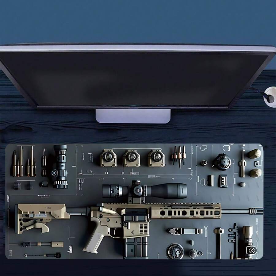 Tactical Gear Assault Equipment Design Mouse Pad, Extended Large Gaming