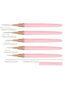 5 Pieces Nail Brush Set Clay Painting Tools Slim Line Stripe Painting UV Gel Painting Nail Design Pen Professional Nail Tools For Home Diy
