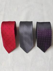 Kit 3 Piece Men's Tie For Daily Casual Use (5.5cm) Perfect As A Gift For A Friend - F - Xem 5