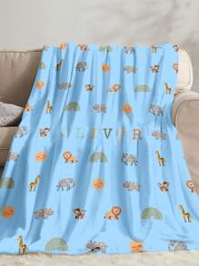 1件定制名字毯，个性化床毯，可印名字，个性化披毯，可爱动物图案毯，最佳毯子，舒适毯，家庭礼物，生日礼物，圣诞礼物，个性化礼物，送给儿子/女儿的礼物，送给朋友的礼物，沙发床适用，触手可及的奢华 - 款式2 - 查看 8