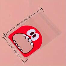 100pcs Mixed Clear Self-Adhesive Plastic Treat Bags - Reusable, Ziplock, Perfect For Cookie, Cake, Chocolate, Candy, Snack Wrapping, Goodie Bags, Goody Bags - 10cm*10cm/3.93*3.93inch, Easy To Use,Christmas - Multicolor - View 11