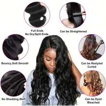 Human Hair Bundles Body Wave Bundles Human Hair 15A 100% Unprocessed Brazilian Virgin Hair Weave Bundles Human Hair Body Wave 1 Bundle Real Human Hair Extensions Natural Black 12-40inch - Natural Black - 查看 10