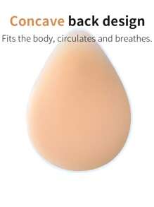 ANGDIE 1 对硅胶水滴形乳房假体，人造硅胶乳房植入物胸垫，男女通用，适用于乳房切除术后 - 卡其色 - 查看 5