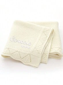 Personalized Embroidery Blanket, Custom Knit Blanket, Blanket With Name,Custom Gifts,Embroidery Gift - Multicolor - View 12