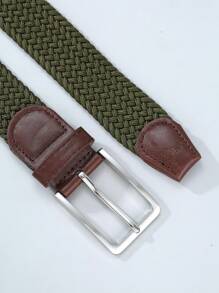 1pc Solid Color Casual Polyester Elastic Waist Belt, Suitable For All Seasons Summer, Schoolcasual, Business, Boyfriend Husband Father Dad Men Gift, Daily Wear, Fashion, Teen, Outdoor, Vacation, Athletic, Travel, Street, Boho, Vintage Fall, Autumn, Halloween Autumn-Winter Accessories,Suitable For Teens, Youth,Men,Casual, Outdoor, Athletic, Vacation, Graduation Gifts, Birthday, Daily Wear - A - View 4