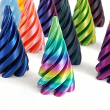 1 3D Printed Spiral Cone Christmas Tree Decoration Made Of Plastic Material, Suitable For Desktop Decoration In Vacation Homes And Offices, Suitable For Thanksgiving, Birthdays, Valentine's Day, Christmas, Bridal Parties, Bars And Adult Parties, Weddings, Spring, Halloween, Christmas