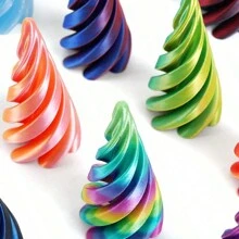1 3D Printed Spiral Cone Christmas Tree Decoration Made Of Plastic Material, Suitable For Desktop Decoration In Vacation Homes And Offices, Suitable For Thanksgiving, Birthdays, Valentine's Day, Christmas, Bridal Parties, Bars And Adult Parties, Weddings, Spring, Halloween, Christmas