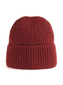 1 pièce Bonnet en tricot de fourrure de lapin unisexe, doux et moelleux, multicolore, tendance, polyvalent, convenant pour la rue, la chaleur, les activités de plein air, Noël