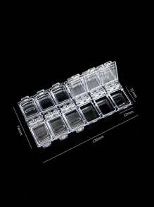 MAOMIA Boîte de rangement pour accessoires de nail art à 12 compartiments, boîte de rangement pour perles et strass en vrac, boîte de rangement pour outils de manucure, gain de place, rangement anti-poussière, outils de manucure pratiques - Multicolore - Voir 10