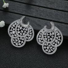 1 Cặp bông tai giọt nước Cubic Zirconia tối giản thời trang phù hợp cho trang phục hàng ngày của phụ nữ - Vàng - Xem 4