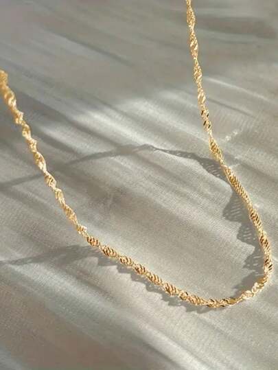 1 Stück S925 Silber Wellenförmige Halskette, eleganter minimalistischer Stil Mehrzweck-Hals-Ketten-Schmuck, Alltagsaccessoire, tolles Geschenk zu Weihnachten, Halloween, Valentinstag, Erntedankfest