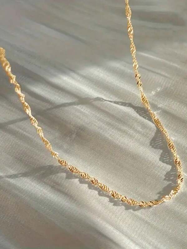 1 pezzo Collana in argento sterling 925 con catena a onde, elegante stile minimalista, gioiello multifunzionale per il collo, accessorio giornaliero, regalo per Natale/Ognissanti/San Valentino/Ringraziamento