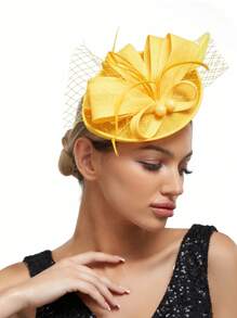Luxurious & Charming Kentucky Derby Church Hat, Pearl Mesh Design With Bow, Makeup Ball Wedding Hair Accessory Headband For Women, Tiny Hats, Mini Fascinator, Mini Top Hat , Mini Cap, Head Piece, Rave Accessories