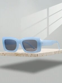 1 件女式新款全框矩形复古眼镜时尚小框流行男士黑色眼镜简约高级感眼镜适合日常和节日装饰 - 彩色 - 查看 3