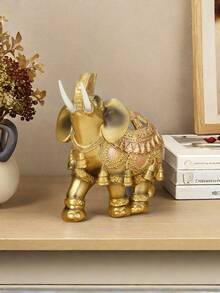 1 件幸运大象家居装饰摆件，可爱摆件，家居客厅酒吧咖啡厅装饰摆件，房间装饰桌面展示摆件，适用于家居装饰、卧室装饰、办公室和学生、圣诞礼物 - 彩色 - 查看 2