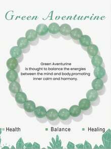 1 chiếc vòng tay hạt thạch anh tím dây đàn hồi đá tự nhiên pha lê chữa bệnh vòng tay mã não phụ kiện thẻ quà tặng - Nhiều màu - Xem 14