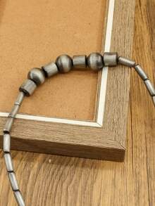 1 件女士波西米亚串珠项链，CCB 链条项链，女士项链，西方复古风格波西米亚珠宝，都市女士项链，适合各种组合 - 復古銀色 - 查看 7