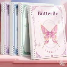 1 Pc A5/B5 Butterfly Themed Notebook, Cute Cartoon Diary,Detachable Journal, Exercise Book,Office And Study Supplies,Back To School Supplies,Perfect For Students - Color Mixing - View 4