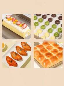 1 Khuôn bánh cuộn chống dính, khay nướng, dụng cụ nướng dùng được trong lò nướng cho bánh bông lan, bánh cuộn Thụy Sĩ, bánh trung thu, bánh bông tuyết, bánh quy - Vàng - Xem 5