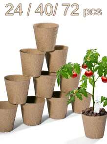 Cốc ươm cây bột giấy, Chậu trồng cây dinh dưỡng để trồng cây giống, Chậu ươm cây giấy dùng một lần - Nhiều màu - Xem 3