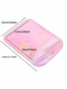 50 个自封 OPP 袋激光彩虹拉链袋可重复包装珠宝零售袋袋礼品包装袋， - 粉色 - 查看 15