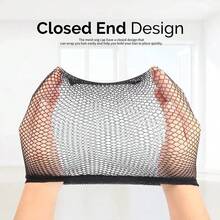 50/100 件可拉伸弹力发网黑色内衬编织帽舒适发网开口鱼网假发帽女士高品质 - 彩色 - 查看 5