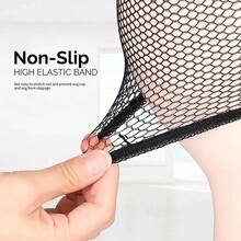 50/100 件可拉伸弹力发网黑色内衬编织帽舒适发网开口鱼网假发帽女士高品质 - 彩色 - 查看 4