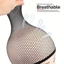 50/100 件可拉伸弹力发网黑色内衬编织帽舒适发网开口鱼网假发帽女士高品质 - 彩色 - 查看 3