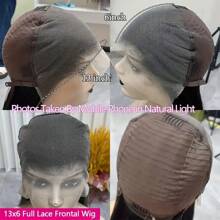 200% Long HD Body Wave Lace Front Wig Wavy Human Hair Wigs Full 13x6*1 Swiss HD Lace Body Wave Lace Frontal Wig For Women Pre Plucked Brazilian Body Wave Wig For Girls Ear To Ear Middle Part Lace Front Human Hair Wigs With Glueless Baby Hair #1B - Natural Black - Xem 6