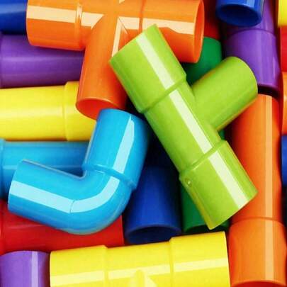 30/50 piezas Bloques de construcción para tubería de agua - Juguete educativo STEM para niños, regalo perfecto para Navidad, colores variados, bloques de espuma, juguetes sensoriales, juguetes de tubería