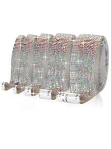 1PC 4 Hàng Dải Pha Lê Rhinestone Tự Dính, Phụ Kiện Quần Áo, Miếng Dán Trang Trí Tự Làm, Dải Kim Cương Rhinestone Tự Làm, Cho Túi Xách Điện Thoại Di Động Viền Quần Trang Sức Thủ Công Nội Thất Xe Hơi Kim Cương Pha Lê Flash Khảm - Nhiều màu - Xem 8