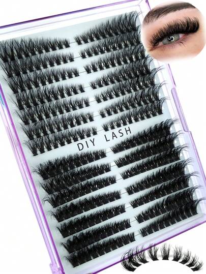 320/310/290/280/270/250 Pcs D Curl Extra Volume False Eyelashes, Divided By Height, Separated Left And Right, Paired Clusters. Sharp Lashes, 60D, 80D, 100D, 120D, 160D, 200D Strands Distinct, Natural Segmentation. Fluffy And Thick Cluster Lashes, Soft And Comfortable. Lightweight Eyelash Set, Comfortable To Wear. Enlarges Eyes, Lifts Outer Corners, DIY Eyelash Extension, Eyelash Grafting. Suitable For Daily Life, Weddings, Dates, Parties, Music Festivals, Halloween And Other Occasions.