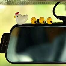 Bộ 5 chú gà con dễ thương trang trí xe hơi, bảng điều khiển trung tâm xe hơi, trang trí gương chiếu hậu, trang trí táp lô xe hơi, phụ kiện nội thất - Màu vàng - Xem 9