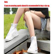 2pcs Zipper PVC Rain Shoe Covers (Please Order One Or Two Sizes Up From Your Normal Shoe Size) Anti-Slip Thick-Soled Rain Shoe Covers, Unisex Outdoor Travel Waterproof Slip-Resistant Overshoes, Back To School Supplies