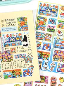 1 件随机可爱日本卡通熊、居酒屋、中餐、金鱼店系列合成纸贴纸、剪贴簿/装饰 DIY 材料 - 彩色 - 查看 7