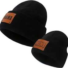 1 chiếc mũ len dệt kim tên tùy chỉnh khắc laser logo nhãn da cho ngày Giáng sinh - Nhiều màu - Xem 11